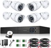 Full Security System (2 Outdoor Camera 2MP + 2 Indoor Camera 2MP + 1080P DVR 4 Channel + 500GB HDD) + 120 Meter Cable