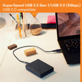 6 TB My Passport Portable Hard Drive, Up to 6TB Storage, USB 3.2 Gen 1 / USB 2.0, Up to 5Gb/s Transfer Rate, Black | WDBR9S0060BBK-WESN 6 TB