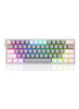 FIZZ K617 60% Mechanical Keyboard, Red Key Switches, Hot-Swappable, Detachable Type-C Cable, Pro Software Customizable RGB, Full Rollover 61-Keys, White/Gray | K617-RGB