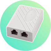 ADSL Landline Phone Modem Splitter - RJ 11 Female Plug to Dual Female Jack Adapter - (1 Pack)