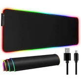 POINT Mousepad luminous RGB XL size - Large mouse and keyboard pad for games and work - Soft, anti-slip texture - Water and dust resistant - 13 lighting modes - Braided cable, 1.8 meters long