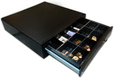 Cash Drawer with 5 Bills & 8 Removable Coins Tray | Auto-Open Cash Box with Key | Electronic Cash Register Secure Locking Mechanism for Retail, Restaurants & POS Environments | 41.5x41x10cm