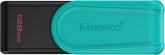 Kingston DataTraveler Exodia S USB Stick - 128GB - USB 3.2 Gen 1 - USB Type A - Black/Turquoise - DTXS/128GB