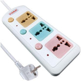 Fora-603 Power Strip with 3 Triple Output Sockets, 3 Meter Cable, 220V, White, Heavy-Duty Material