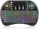 POINT PT-200-Mini Backlit Keyboard and Touchpad Mouse, Mini Wireless Keyboard with Touchpad and Multimedia Keys for Android TV. Smart TV HTPC PS3 Smartphone Tablet