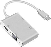 USB C to HDMI VGA Adapter + USB3, 4 in 1 USB Type C to VGA HDMI + USB 3 Splitter Converter Adapter 4K*2K