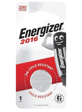 Energizer 2016 lithium coin battery, 3V CR2016, ideal for watches, key fobs, calculators, and small electronic devices