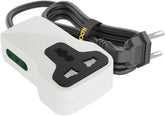iLOCK Mini Power Strip – 3 Outlets | 2 Schuko + 1 Universal Socket (White, 3M)