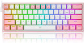 Redragon K617 Fizz 60% Wired RGB Gaming Keyboard - Red Switches - English & Arabic Keys - White Pink