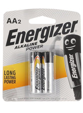 AA2 Alkaline Power Batteries, 1.5V, long-lasting performance for household devices, pack of 2.