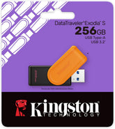 Kingston DataTraveler Exodia S USB Stick - 256GB - USB 3.0 Gen 1 - USB Type A - Black/Orange