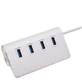 HUB with Amazing Design – 4-Port USB 3.0 Hub, Supports up to 2TB Storage, High-Speed Data Transfer – Silver White