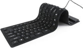 Black FLEXIBLE 85 Keys Silicone Keyboard USB Wired Waterproof Folding Key Board for PC Desktop Laptop