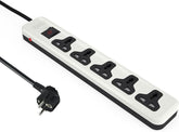 iLOCK power strip 5 universal outlets with overload switch (white)