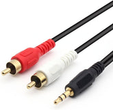 3.5mm Male To 2 RCA Male Stereo Audio Cable Black/Red/WhiteWORLD TRADE FOR COMPUTER -LAPTOP5mm MaleExperience high-quality audio with our 3.5mm Male To 2 RCA Male Stereo Audio Cable. Its internal wiring ensures a safe and consistent current output, while the braid