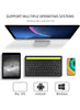 Rechargeable Dual Mode Tablet Keyboard Silent With Mobile Holder, Multi-Devices (BT1, BT2,BT3, 2.4Gh) -10m – IOS/Windows/Android For Smart TV, Tablet (Arabic/Eng. Key) | Black