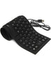 Black FLEXIBLE 85 Keys Silicone Keyboard USB Wired Waterproof Folding Key Board for PC Desktop Laptop