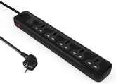 iLOCK power strip 5 universal outlets with overload switch (black)