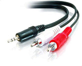 3M One 3.5mm Male Stereo to Two RCA Male for Mobile phones - Black