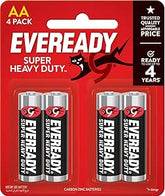 Eveready Super Heavy Duty Battery, Size AA, Pack of 4