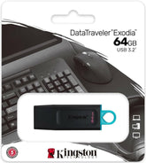 Kingston DataTraveler Exodia USB 3.2 Flash Drive With Protective Cap 6WORLD TRADE FOR COMPUTER -LAPTOPKingston DataTraveler Exodia USB 3FLASH MEMORYThe Data Traveler Exodia USB 3.2 Flash Drive provides fast data transfer speeds with USB 3.2 Gen 1 technology. With a 64 GB capacity, it offers plenty of storage spa