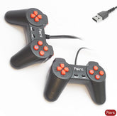 PT702 double gamepad with colorful buttons, dual analog sticks, and ergonomic design for PC and console gaming