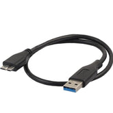 Black 30cm USB 3.0 data cable for external hard disk and tablet charger, super speed transfer