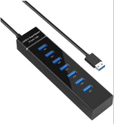USB 3.0 7-Port Ultra Slim Data Transfer Hub with 30CM Extension Cable