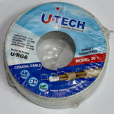 U TECK Satellite Receiver Control Cable – 30 Yard, White