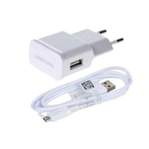 White Micro USB fast charger with a durable cable, compatible with Samsung, Huawei, and other devices, offering reliable and efficient charging