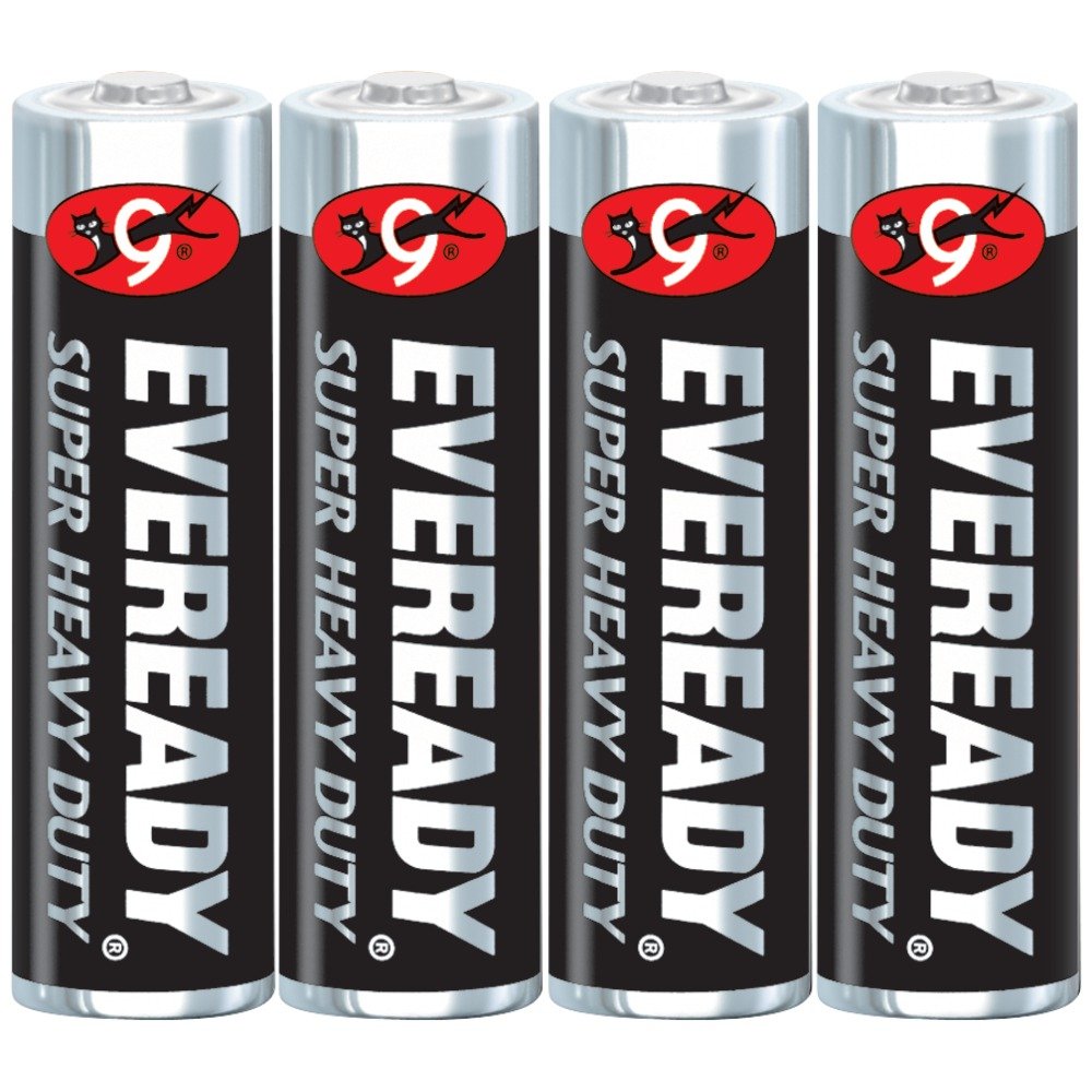 Eveready Super Heavy Duty Battery, Size AA, Pack of 4