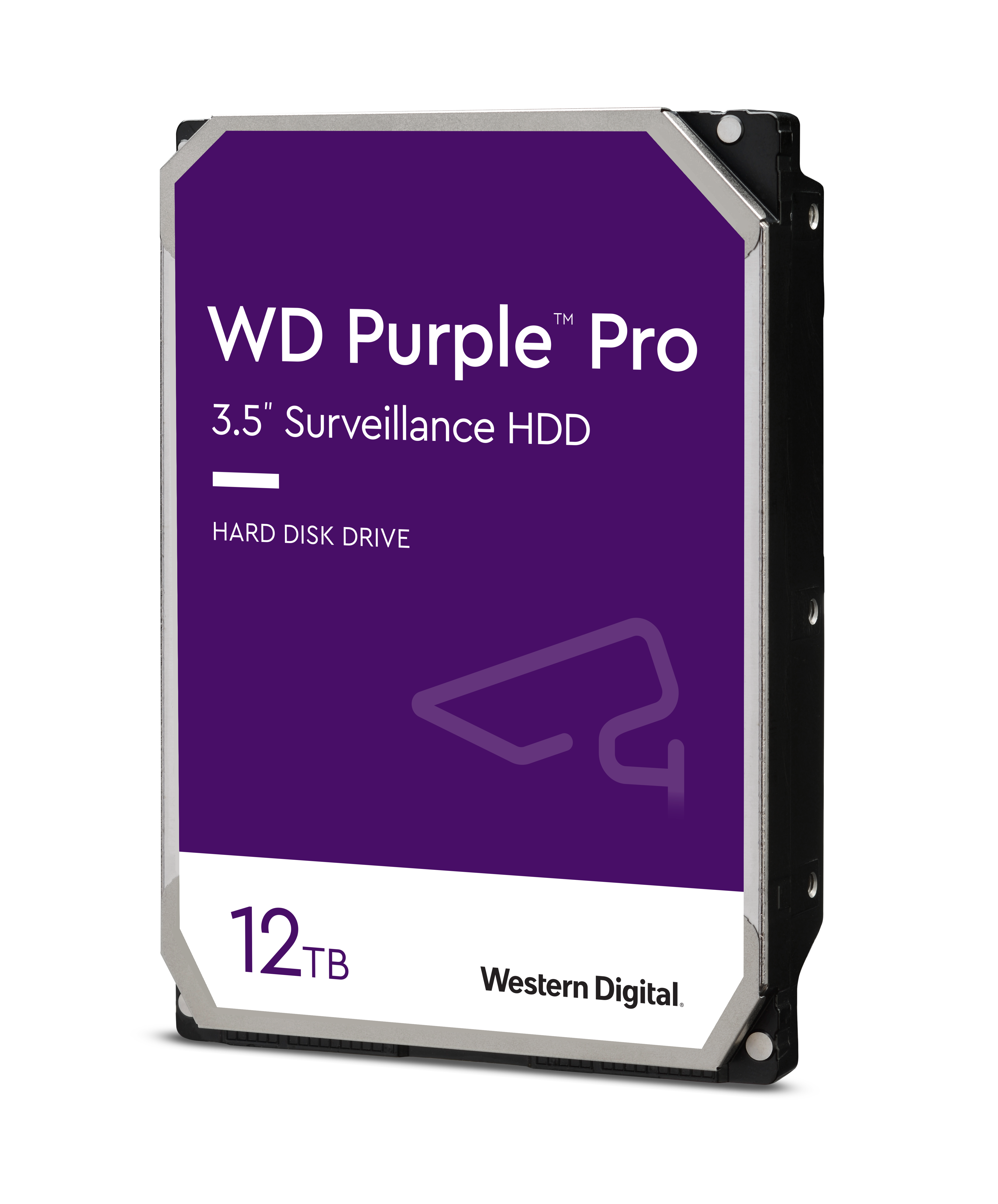 Purple Pro 12TB 3.5" SATA III 6Gb/s Surveillance HDD – 7200RPM, 512MB Cache, CMR Technology, High Workload 550TB/Y, AI-Optimized AllFrame, Multi-Bay Compatible, 2M-Hour MTBF, 24/7 Heavy-Duty Storage – WD122PURP 12 TB