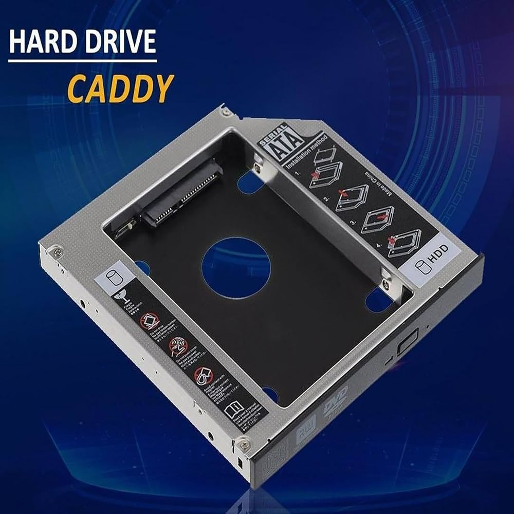 9.5mm Hard Drive Caddy Tray SaTa Hard Disk Drive Caddy SSD HDD CD/DVD-ROM Drive Slot Black/Multicolour