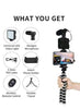 PLOKAMA - PK-775-5-in-1 Smartphone Video Rig, Camera Mount Stabilizer with LED Light, Microphone, U-Grip Handle - (Black)