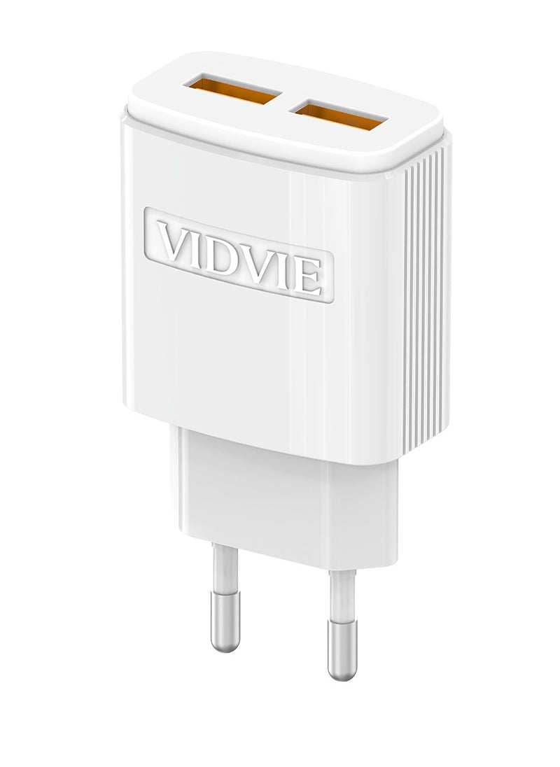 VIDVIE PLE245 Dual USB Charger with Micro USB Cable – Fast & Reliable Charging