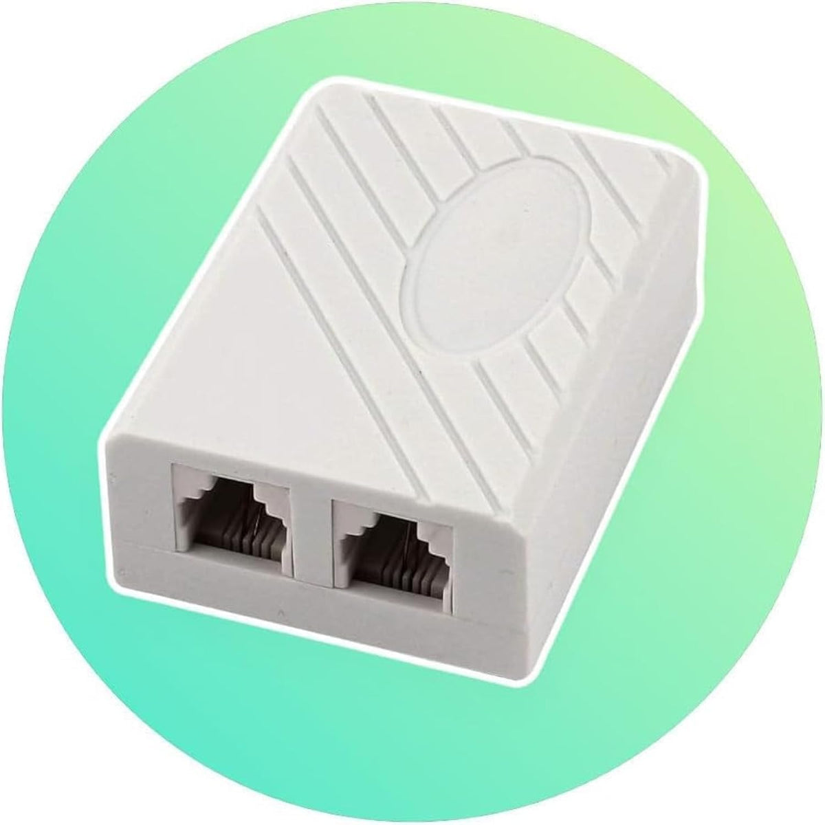 ADSL Landline Phone Modem Splitter - RJ 11 Female Plug to Dual Female Jack Adapter - (1 Pack)