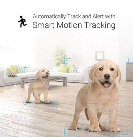 C6N Wi-Fi 2MP 1080P Smart Home Security Camera in white, featuring night vision, motion tracking, and two-way audio for home surveillance.