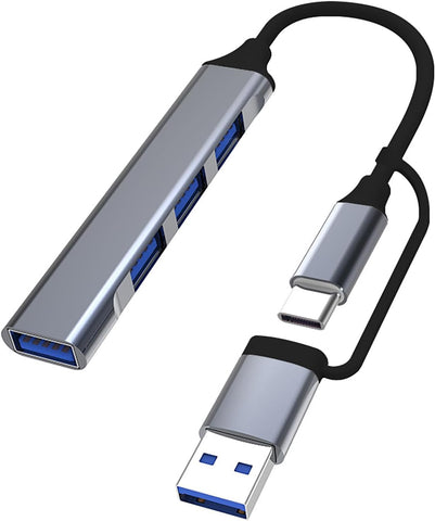 USB-C Hub, USB 3.0 Hub 4 Ports Data Hub Ultra Slim Multiport USB 3.0 5Gbps High Speed Compatible with Matebook PC Type-C Tablet, Surface Pro, Notebook PC, USB Flash Drives etc.
