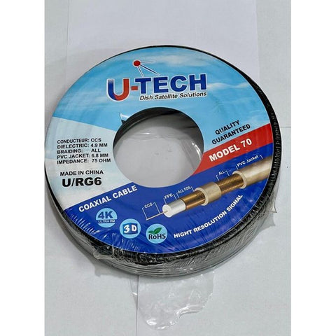 Satellite Receiver U TECK Cable For Control Satellite 70 YARD - BLACK