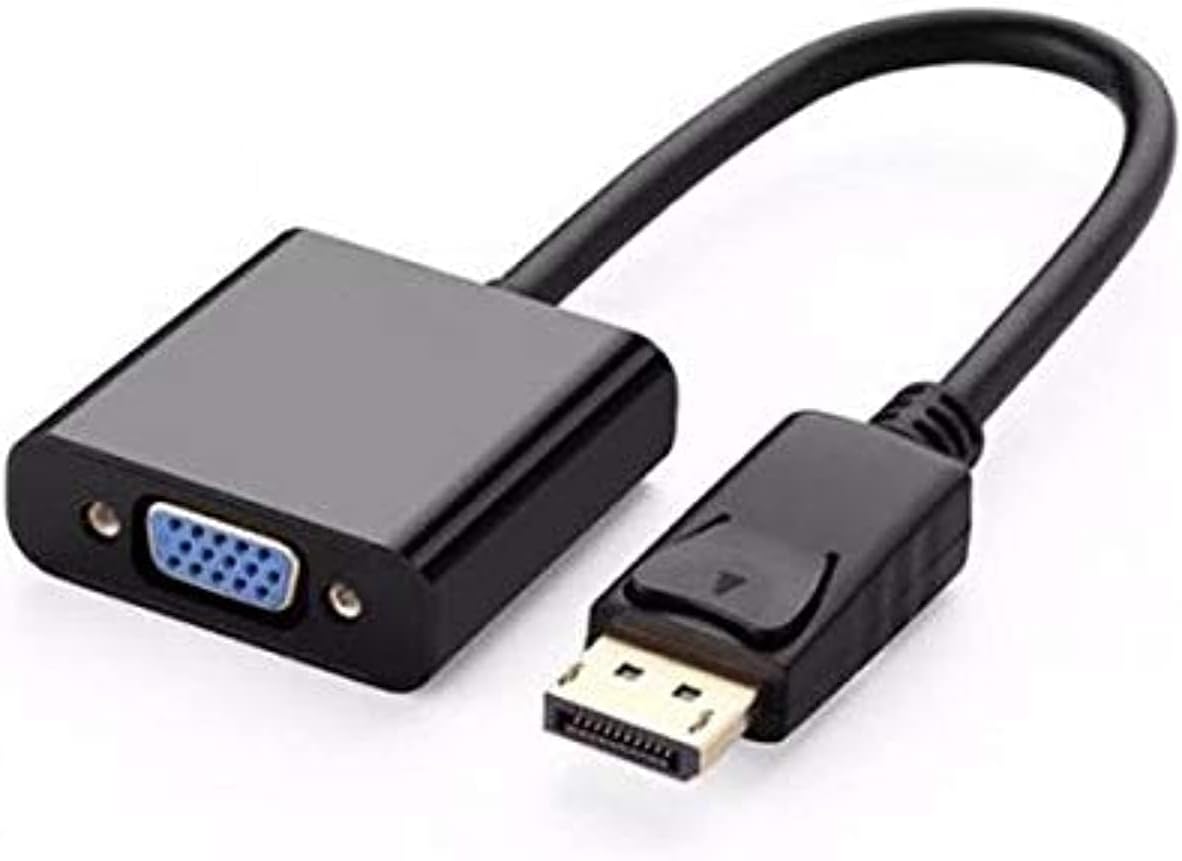 كابل محول من منفذ العرض ذكر إلى منفذ VGA أنثى، أسود
