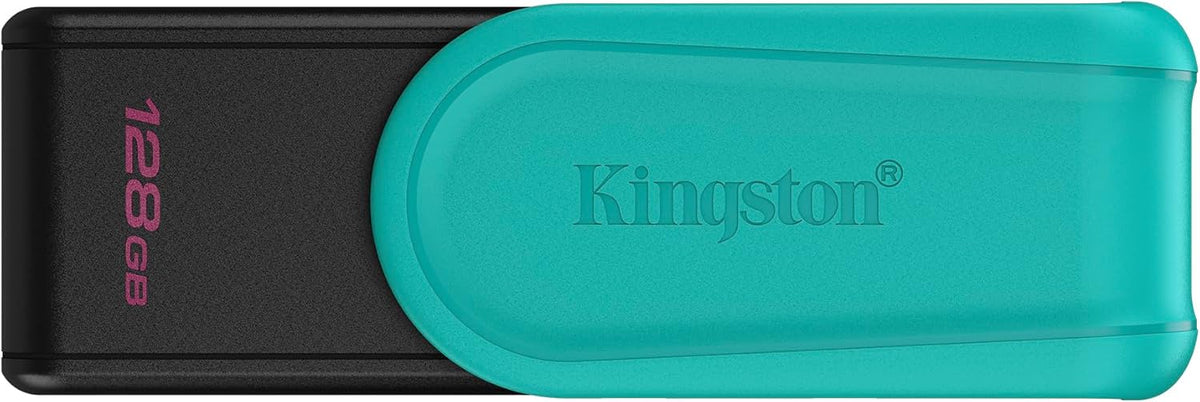 Kingston DataTraveler Exodia S USB Stick - 128GB - USB 3.2 Gen 1 - USB Type A - Black/Turquoise - DTXS/128GB