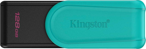 Kingston DataTraveler Exodia S USB Stick - 128GB - USB 3.2 Gen 1 - USB Type A - Black/Turquoise - DTXS/128GB
