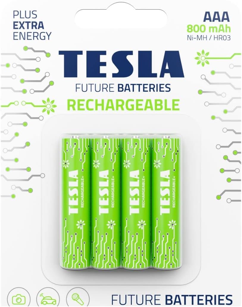 TESLA BATTERIES Rechargeable batteries AAA 1,2V 800 mAh Pack of 4 batteries