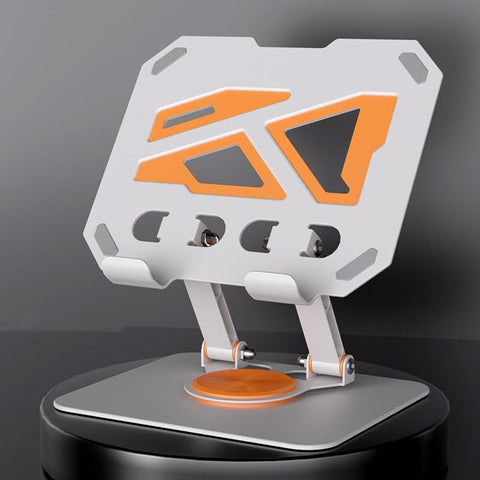 Metal Phone and Tablet Stand, Non-Slip Dual Stability Foldable 360° Rotating Disc Design, Compatible with Phones and Tablets, Adjustable, Stable Without Vibration