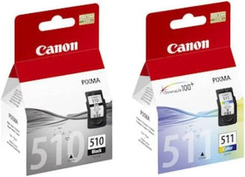 Canon Genuine Original PG510 (PG-510) Black & CL511 (CL-511) Colour ink cartridge for Pixma MP495 Printers