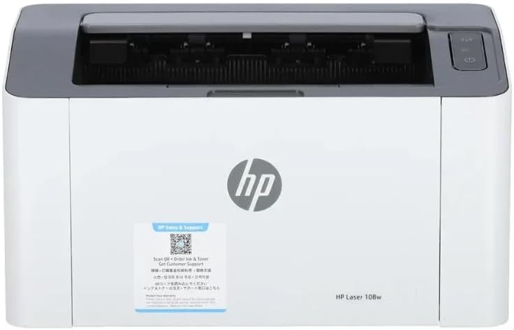 HP 108W Laser Printer, Monochrome, USB/WiFi Connectivity, Laser Technology, Manual Duplex, 20 ppm Black Print Speed, 1200x1200 dpi