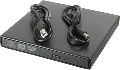 USB 2.0 Slim Portable External CD-RW Drive DVD-RW Burner Writer Player for Laptop Notebook PC Desktop, Black