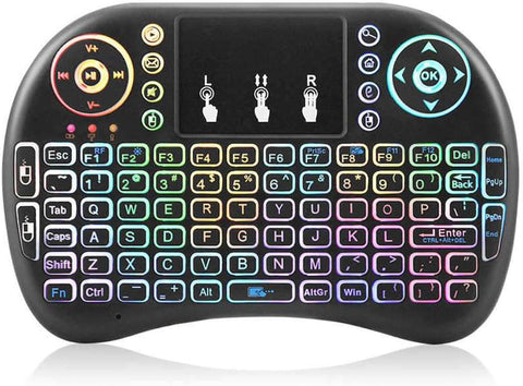 POINT PT-200-Mini Backlit Keyboard and Touchpad Mouse, Mini Wireless Keyboard with Touchpad and Multimedia Keys for Android TV. Smart TV HTPC PS3 Smartphone Tablet