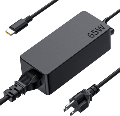 ThinkPad Laptop Charger 65W USB Type-C AC Power Adapter for X1 Carbon 2017 2018,T580 E580 X280 E485 A485 T480S,Yoga 920 720 730 L380,New S1 S2 2018, L480 L580,ADLX65YDC2A Black