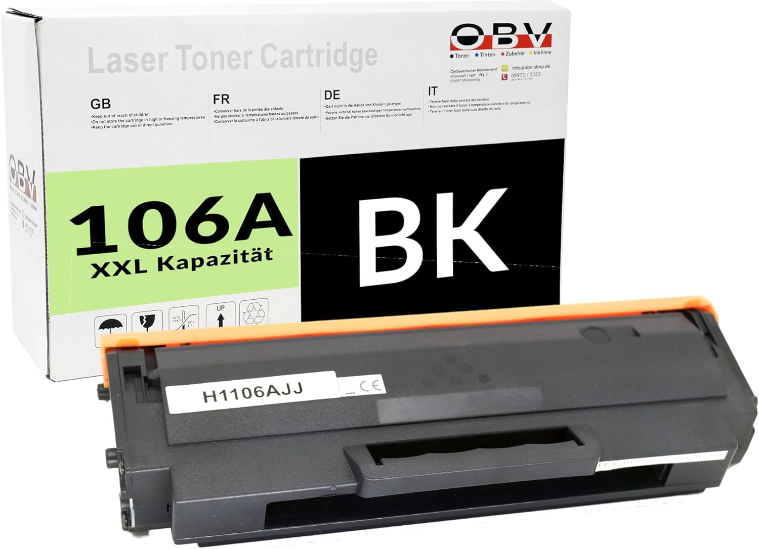 OBV XXL Toner Compatible with HP 106A W1106A Replaces 106A for Laser 107a 107w MFP 135a 135w 137fnw 138pnw Black 5000 Pages